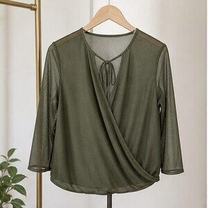 Olive Puff Sleeve Top